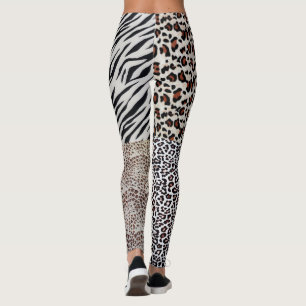 Leggings Femme Poster de animal de Leopard Zebra