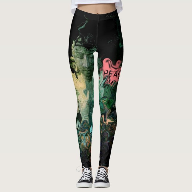 Leggings Femmes calmantes de couleurs de sérénité de paix (Devant)