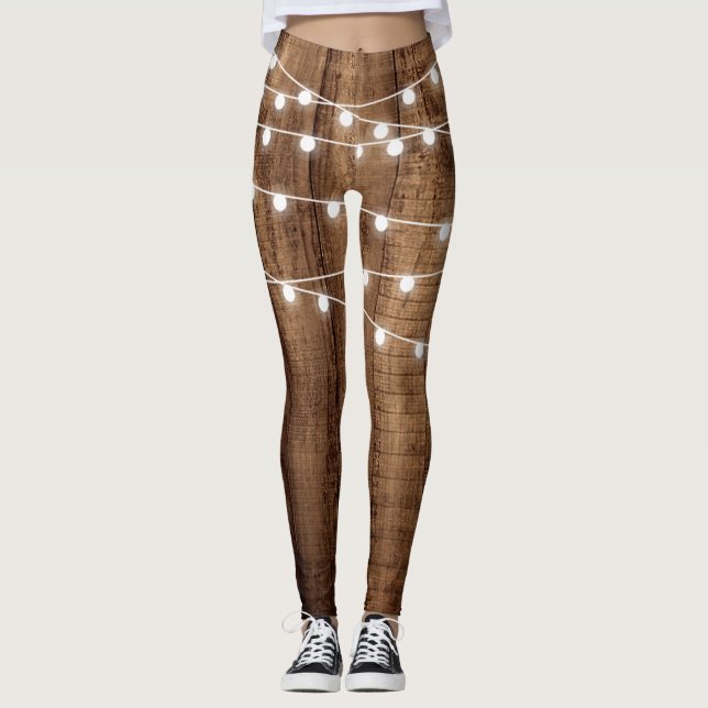 Leggings Femmes en bois rustique et de quirlandes (Devant)