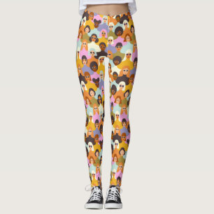 Leggings Femmes rétrogrades du Motif mondial