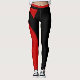 Leggings Femmes rouges et guêtres noires