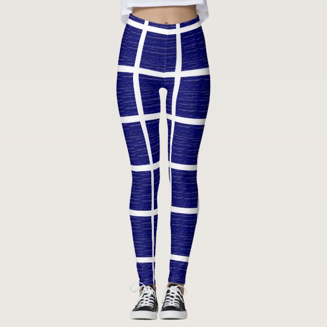 Leggings Fenêtre bleu marine (Devant)