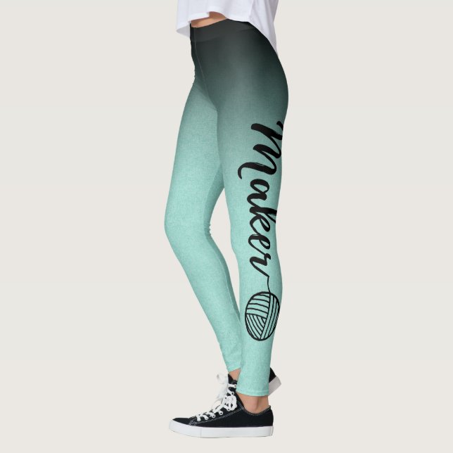 Leggings Fer et artisanat noir et menthe (Gauche)