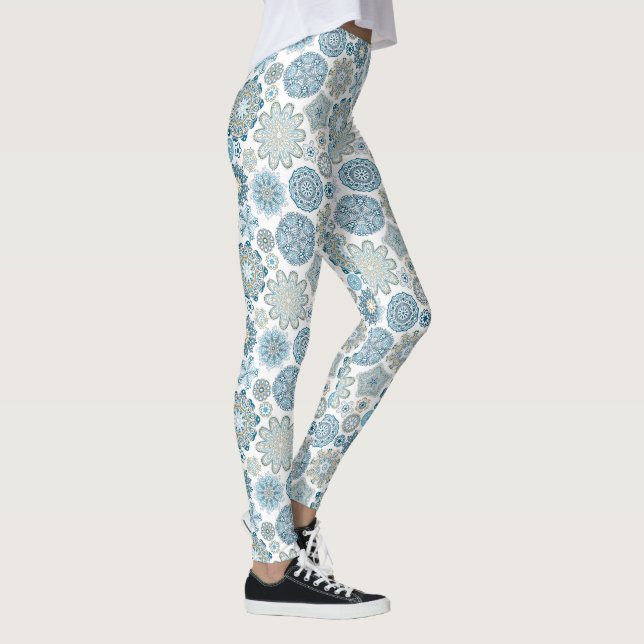 Leggings Festif Chic Floral Mandala Flakes Motif (Droite)