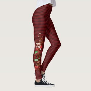Leggings Festif Noël CROIRE Rouge Noir Plaid