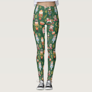 Leggings Festin Whimsical Cute Nutcracker Ballet Green
