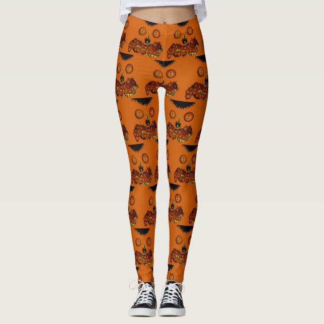 Leggings Festival du Citrouille d'Halloween Jack O'Lantern  (Devant)
