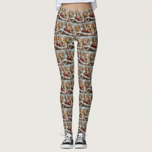 Leggings Festive de Noël de Chien de Corgi