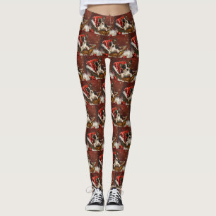 Leggings Festive de Noël de chien de Rat Terrier