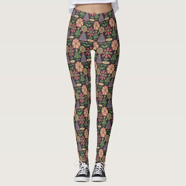 Leggings Festive Fiasco Florals (Devant)