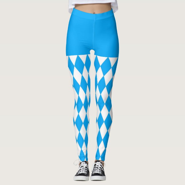 Leggings Fête de la Bière Motif Drapeau Bavarois Oktoberfes (Devant)