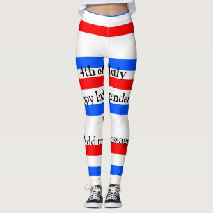 Leggings Fête de l'indépendance des bandes bleues rouges 4 