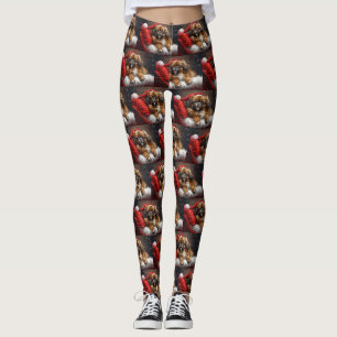 Leggings Fête de Noël de Chien Espagnol Tibétain