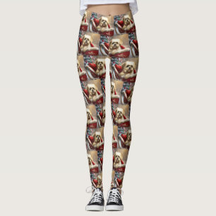 Leggings Fête de Noël de Chien Malti Tzu