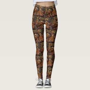 Leggings Fête de Noël du chien de Rhodesian Ridgeback