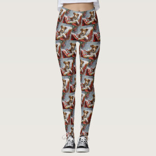 Leggings Fête de Noël du chien Terrier de la Fête du Fil de