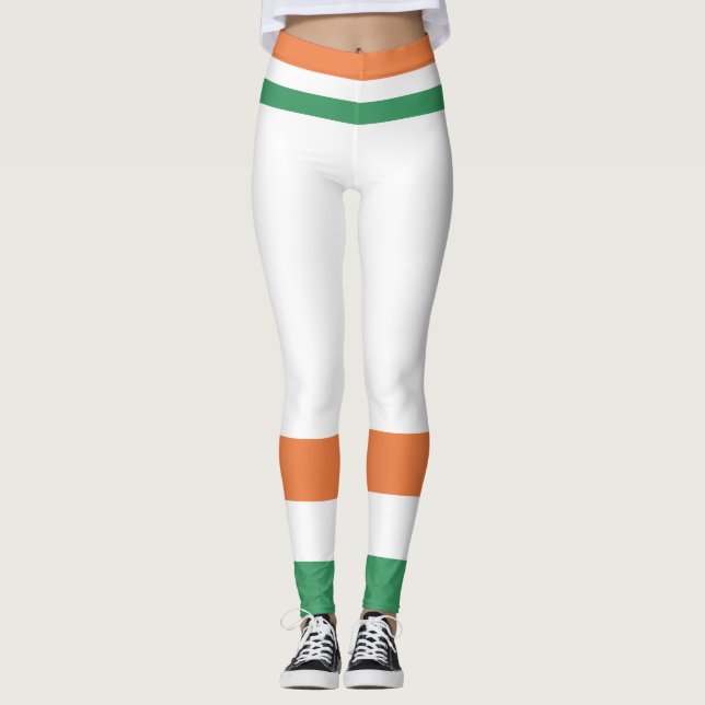 Leggings Fête du Père. Le drapeau d'Irlande. (Devant)