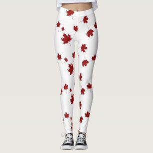 Leggings Feuille d'érable du Canada imprimé de la fête du C
