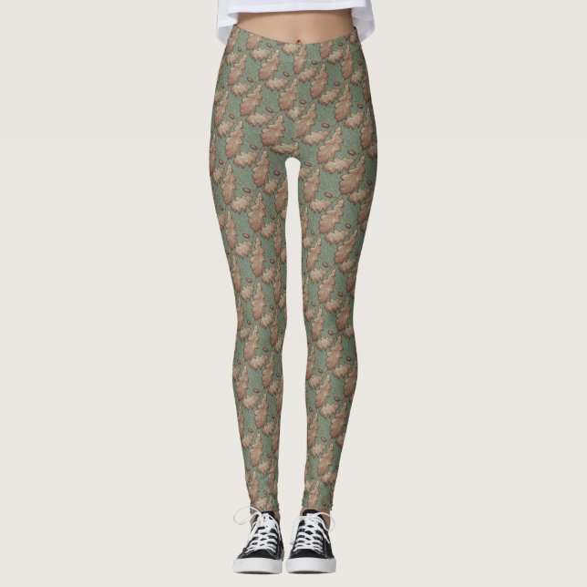 Leggings Feuille en chêne (Devant)
