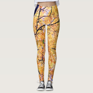 Leggings Feuille jaune et orange
