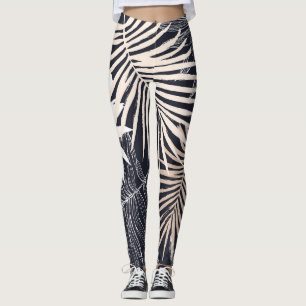 Leggings Feuille tropicale botanique : graphique vintage