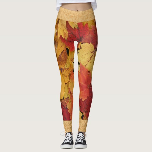 Leggings Feuilles Abstraits (Devant)
