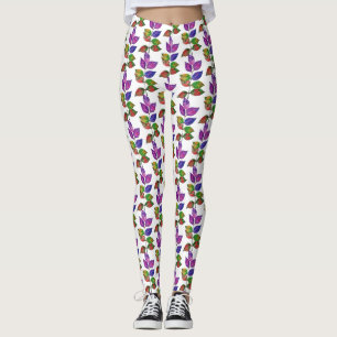 Leggings Feuilles arc-en-ciel aquarelle
