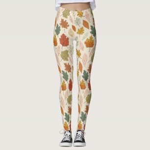 Leggings Feuilles automnales - Motif d'automne confortable