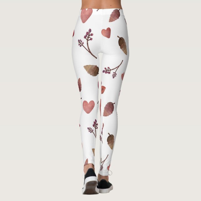 Leggings Feuilles, Coeurs, Brindilles (Dos)