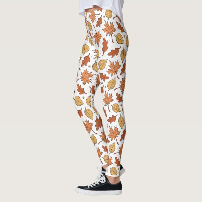 Leggings Feuilles d'automne et Motif d'Acorns (Gauche)