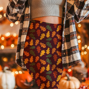 Leggings Feuilles de chêne d'automne tombent Bourgogne