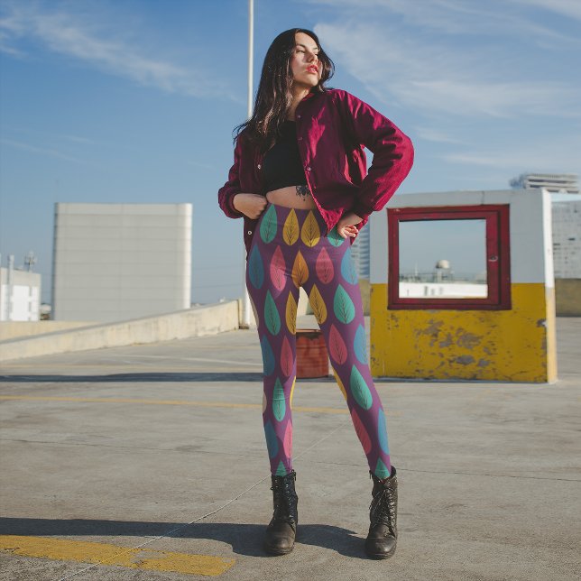 Leggings Feuilles de chute colorées (Créateur téléchargé)