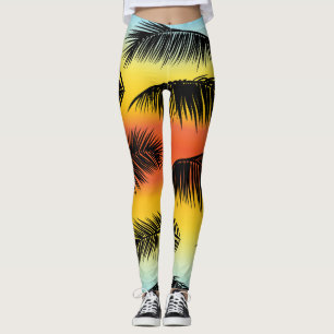 Leggings Feuilles de palmiers : motif sans soudure.
