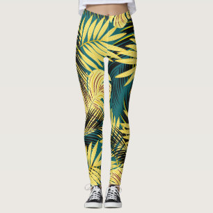 Leggings Feuilles de palmiers : Vintage foncé