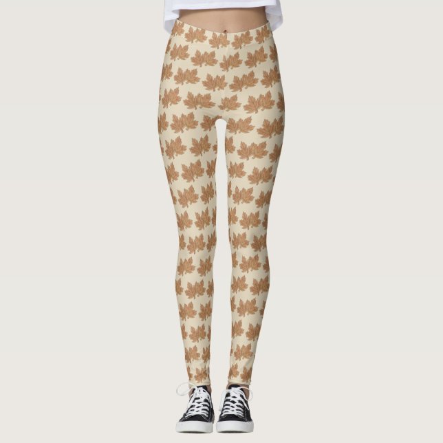 Leggings Feuilles d'érable du Vermont Feuille Sucre Candy V (Devant)