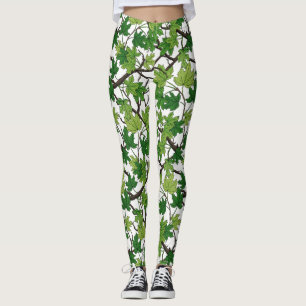Leggings Feuilles d'érable sur fond blanc