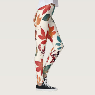 Leggings Feuilles et Baies Éparpillées