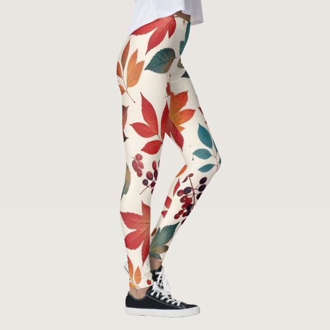 Leggings Feuilles et baies éparpillés (Droite)