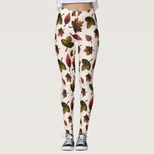 Leggings Feuilles étincelants automne étincelants motif