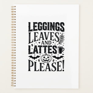 Leggings Feuilles Lattés Halloween Automne Café Cr