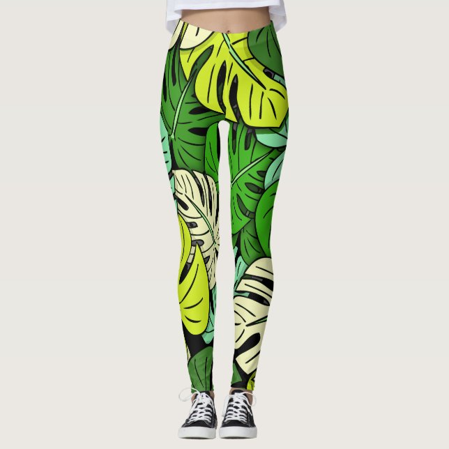 Leggings Feuilles Monstera #3 (Devant)