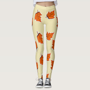 Leggings feuilles secs Brown