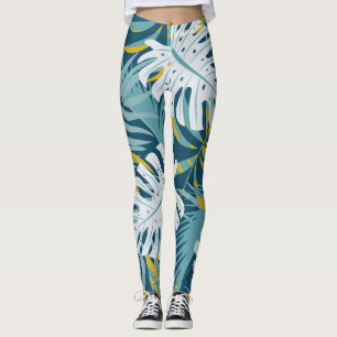 Leggings Feuilles tropicaux colorés, modèle abstrait origin