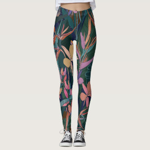 Leggings Feuilles tropicaux, fleurs : vintages.