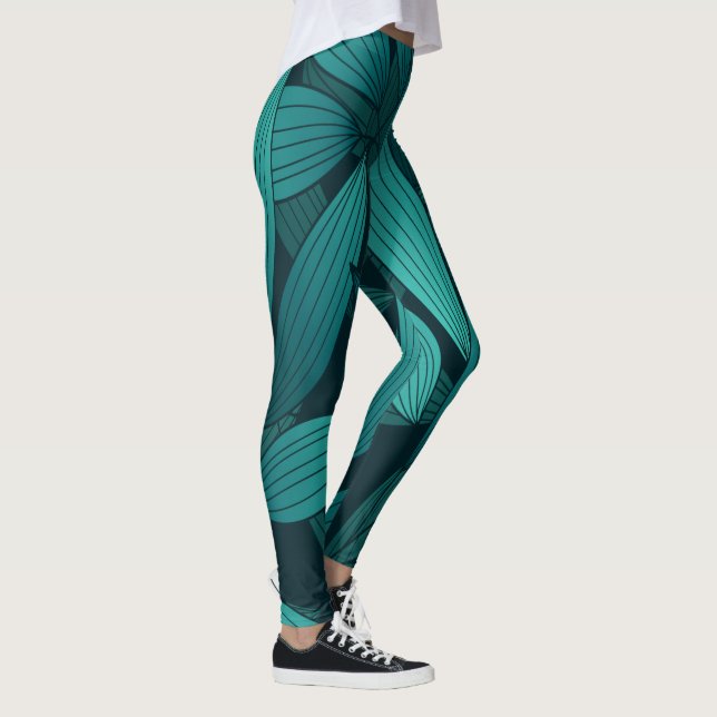 Leggings Feuilles tropicaux rayonnants (Droite)