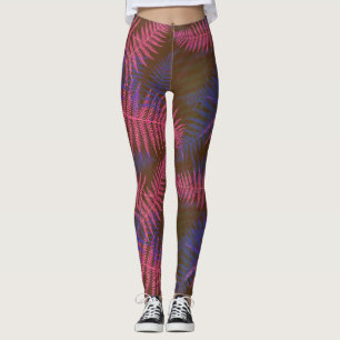 Leggings Feuilles tropicaux violet bleu