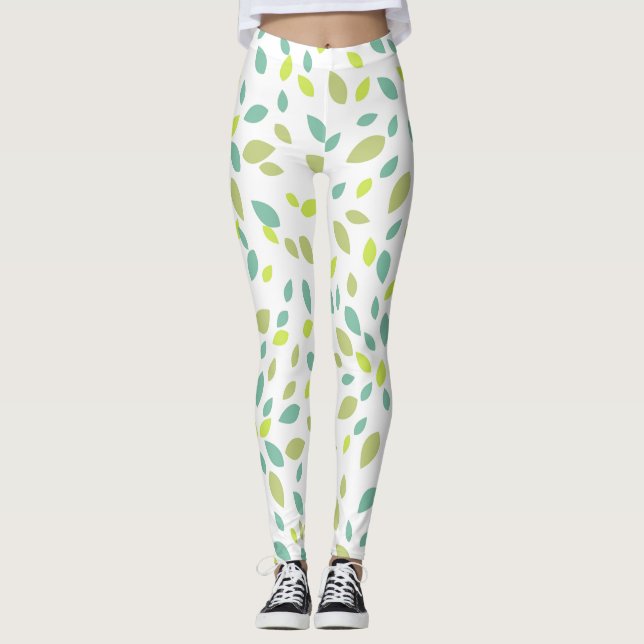 Leggings Feuilles (Vertes) (Devant)
