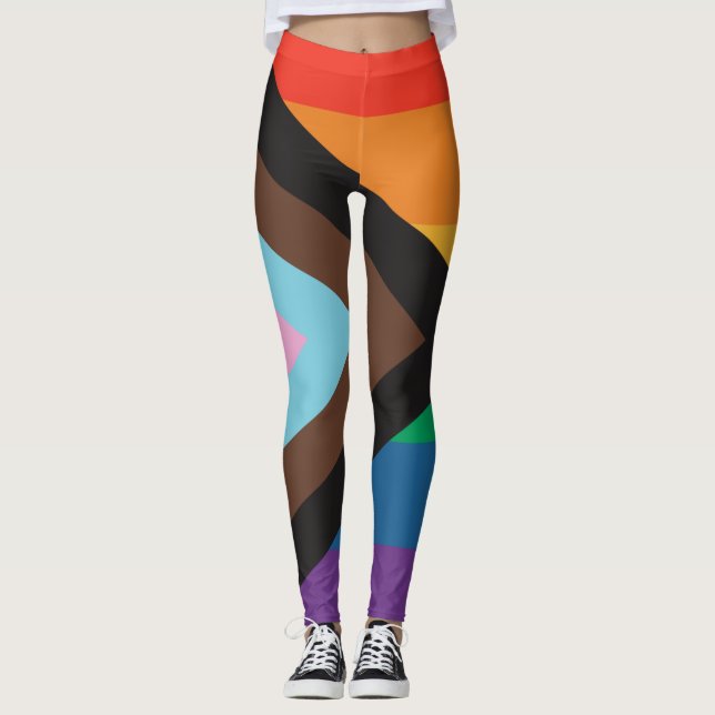 Leggings Fierté gay lgbt drapeau arc-en-ciel  (Devant)