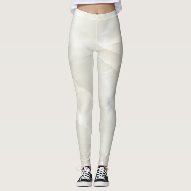 Leggings Fille Cool Marbre blanc moderne Texture (Devant)