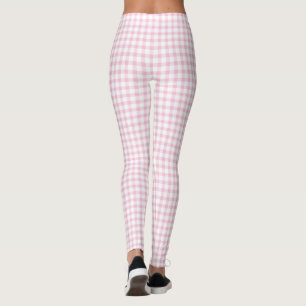 Leggings Fille mignonne Pastel rose En vichy Motif chèque